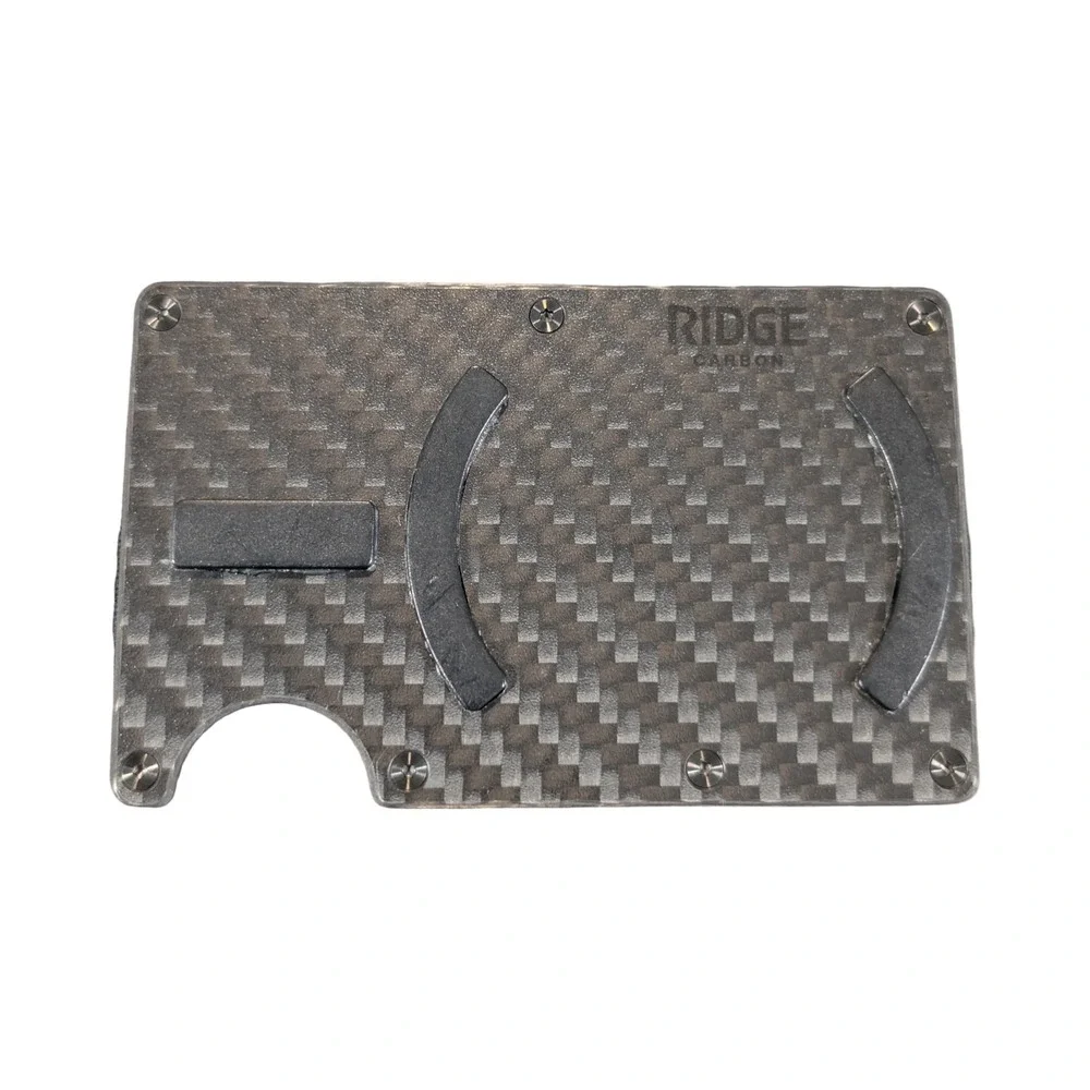 Qq3U Ridge MagSafe Cardholder Wallet Carbon Fiber 3K Cash Strap RFID Blocking